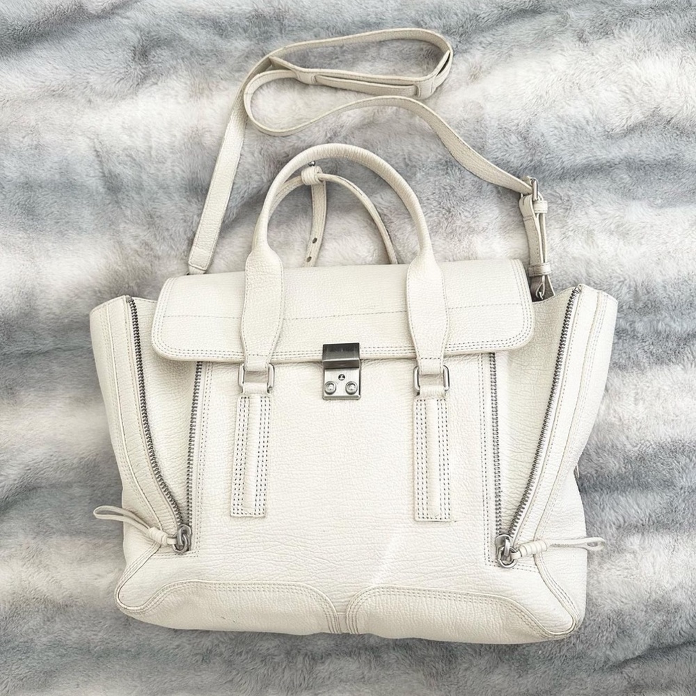 3.1 Phillip Lim White Leather Pashli Medium Satchel